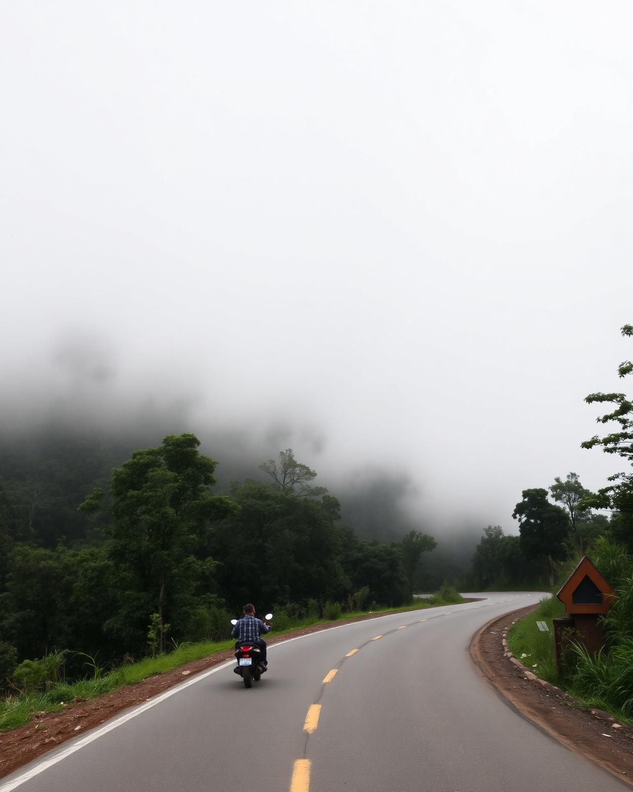 Fog, 1.864 curves, and a borrowed scooter
